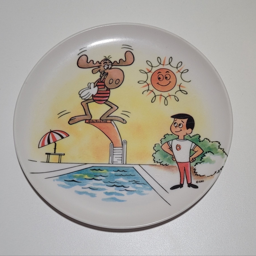 1960s Bullwinkle Melmac Plate